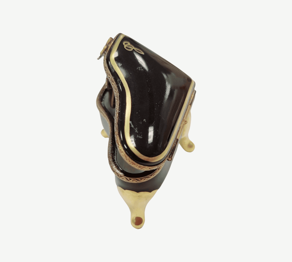 Elegant Black Grand Piano Box Porcelain Limoges music Rochard Limoges Box French Trinket Box