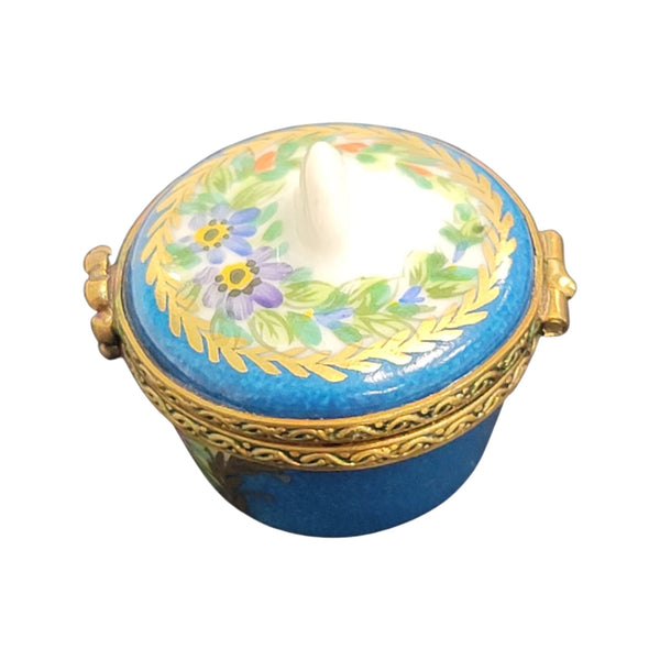 Elegant Blue Floral Limoges Box Porcelain Limoges LIMOGES BOXES traditional French Trinket Box