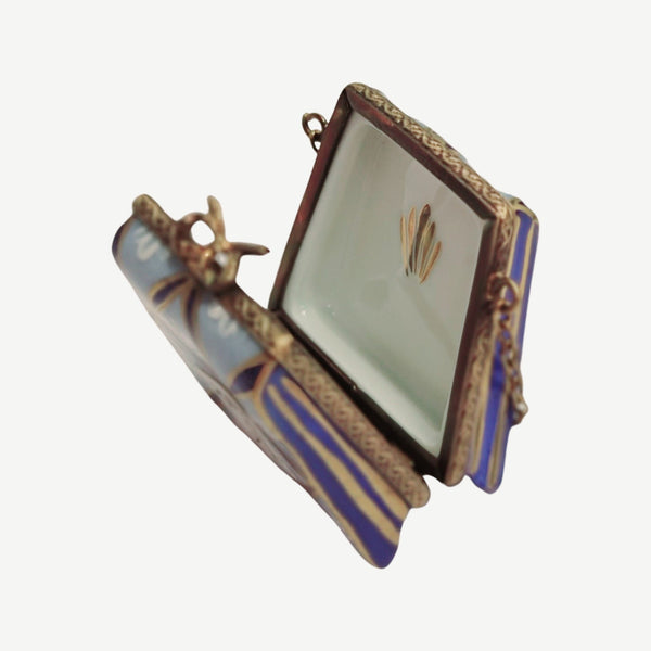 Elegant Blue Purse Limoges Box Porcelain Limoges LIMOGES BOXES purse French Trinket Box