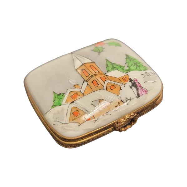 Elegant Church Scene Limoges Box Porcelain Limoges Religion French Trinket Box