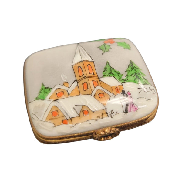 Elegant Church Scene Limoges Box Porcelain Limoges Religion French Trinket Box