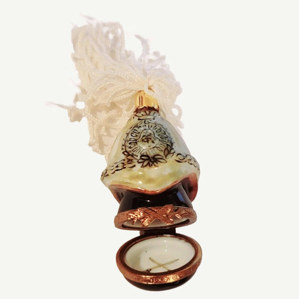 Elegant French Guard Helmet Box Porcelain Limoges Limoges Boxes travel world france French Trinket Box