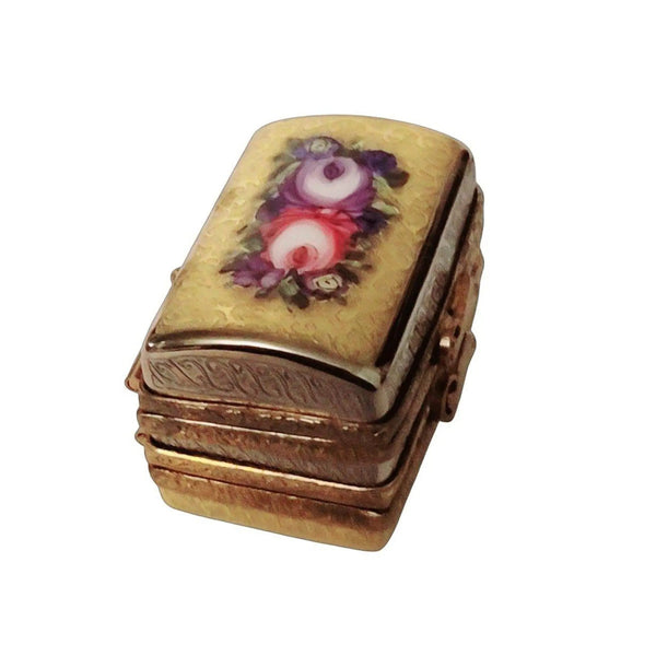 Elegant Gold Double Hinged Box Porcelain Limoges traditional special occasions French Trinket Box
