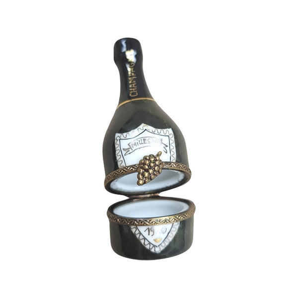 Elegant Green Champagne Limoges Box Porcelain Limoges Wine Spirits French Trinket Box