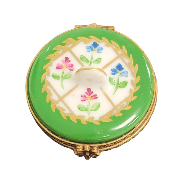 Elegant Green Crown Box Porcelain Limoges LIMOGES BOXES traditional French Trinket Box