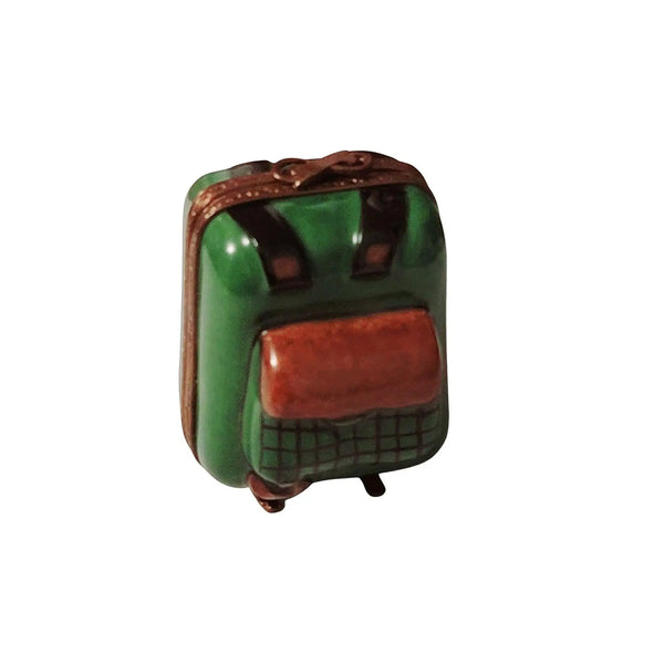 Elegant Green Hiking Backpack Porcelain Limoges sports French Trinket Box