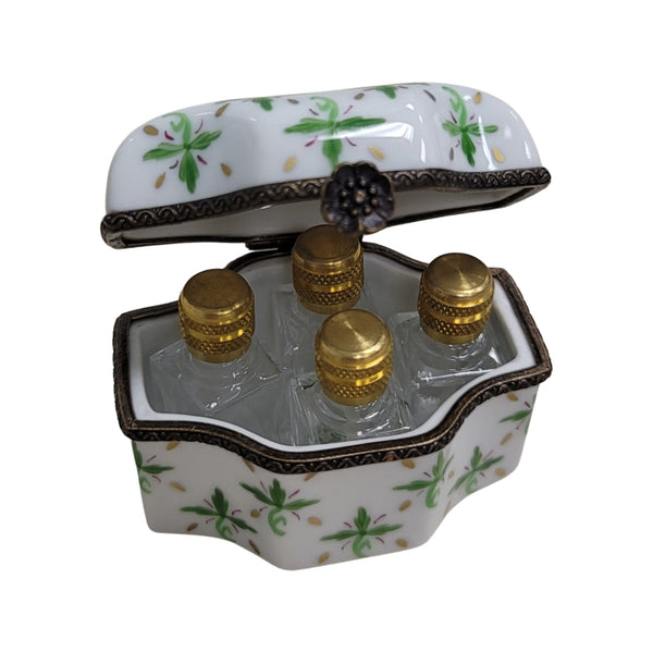 Elegant Green Perfume Trinket Box Porcelain Limoges Perfume French Trinket Box