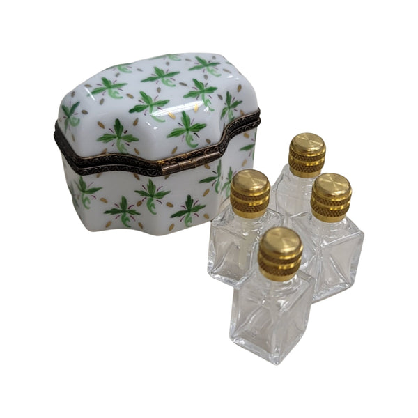 Elegant Green Perfume Trinket Box Porcelain Limoges Perfume French Trinket Box