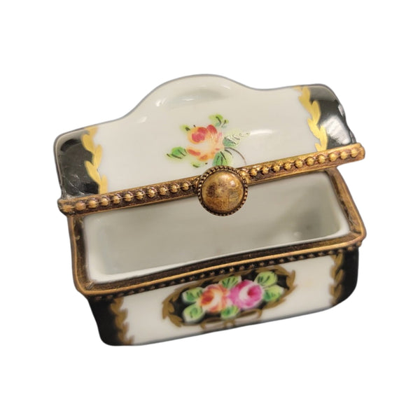 Elegant Handcrafted Limoges Chest Box Porcelain Limoges furniture French Trinket Box