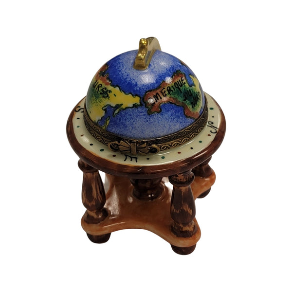 Elegant Limoges Globe Figurine Porcelain Limoges LIMOGES BOXES travel French Trinket Box