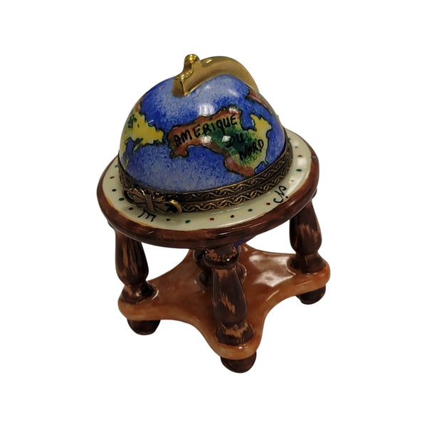 Elegant Limoges Globe Figurine Porcelain Limoges LIMOGES BOXES travel French Trinket Box