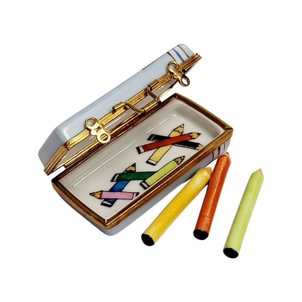 Elegant Limoges Pencil Figurine Porcelain Limoges fine art Baby LIMOGES BOXES professional French Trinket Box