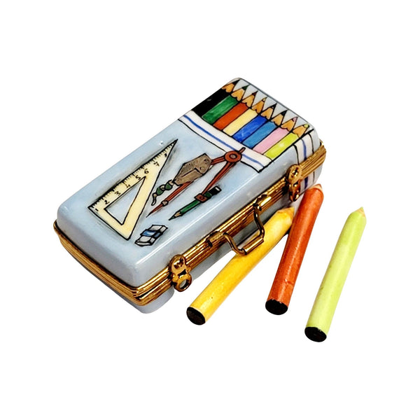 Elegant Limoges Pencil Figurine Porcelain Limoges fine art Baby LIMOGES BOXES professional French Trinket Box