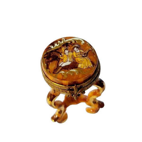 Elegant Limoges Side Table Stool Porcelain Limoges furniture French Trinket Box