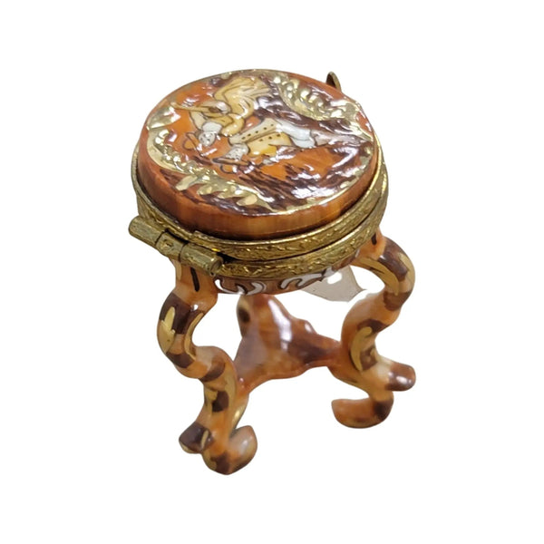 Elegant Limoges Side Table Stool Porcelain Limoges furniture French Trinket Box