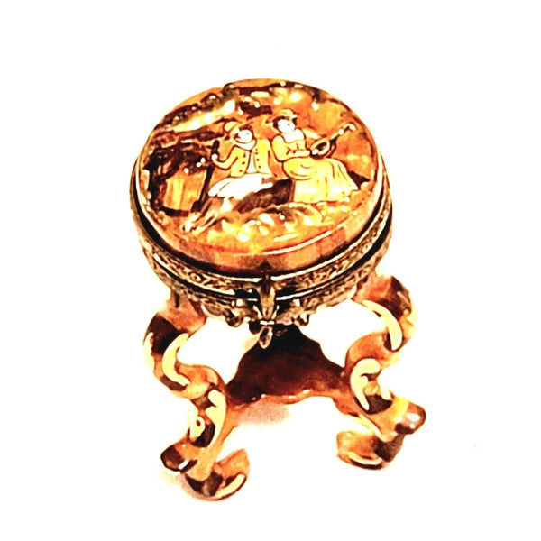 Elegant Limoges Side Table Stool Porcelain Limoges furniture French Trinket Box