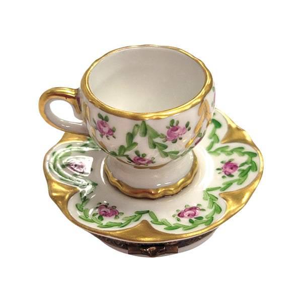 Elegant Limoges Teacup Delight Porcelain Limoges China French Trinket Box