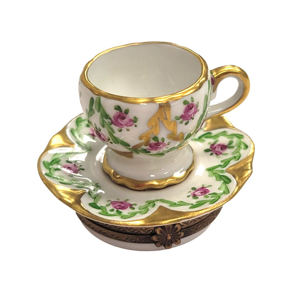 Elegant Limoges Teacup Delight Porcelain Limoges China French Trinket Box