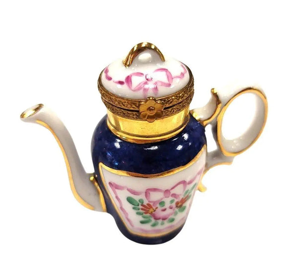 Elegant Limoges Teapot Figurine Porcelain Limoges China French Trinket Box