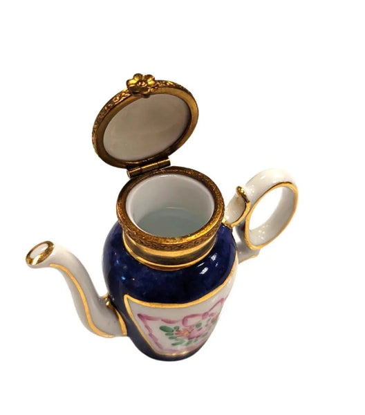 Elegant Limoges Teapot Figurine Porcelain Limoges China French Trinket Box