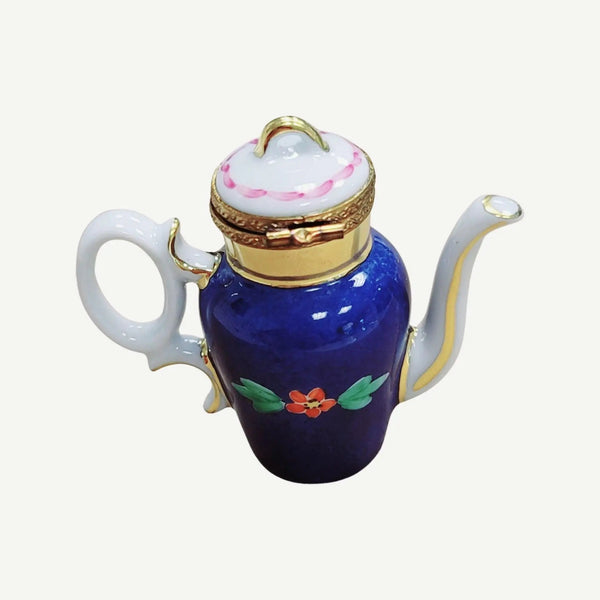Elegant Limoges Teapot Figurine Porcelain Limoges China French Trinket Box
