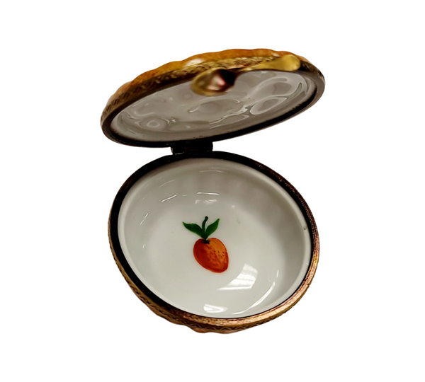 Elegant Orange Tart Limoges Box Porcelain Limoges fruit vegetables French Trinket Box