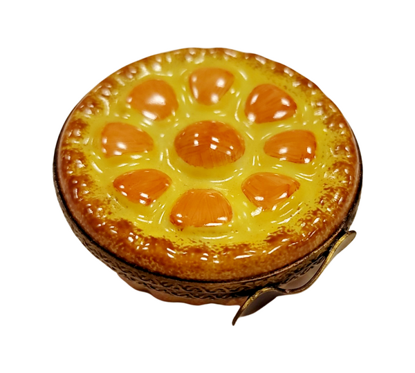 Elegant Orange Tart Limoges Box Porcelain Limoges fruit vegetables French Trinket Box