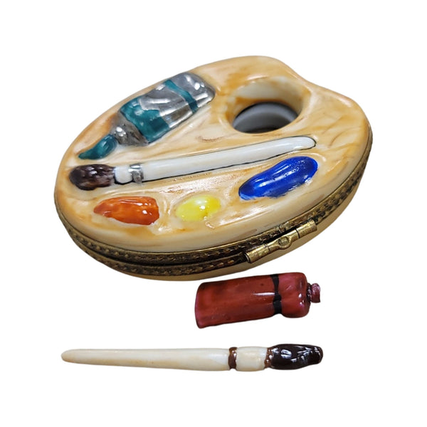 Elegant Paint Palette Limoges Box Porcelain Limoges Fine Art French Trinket Box