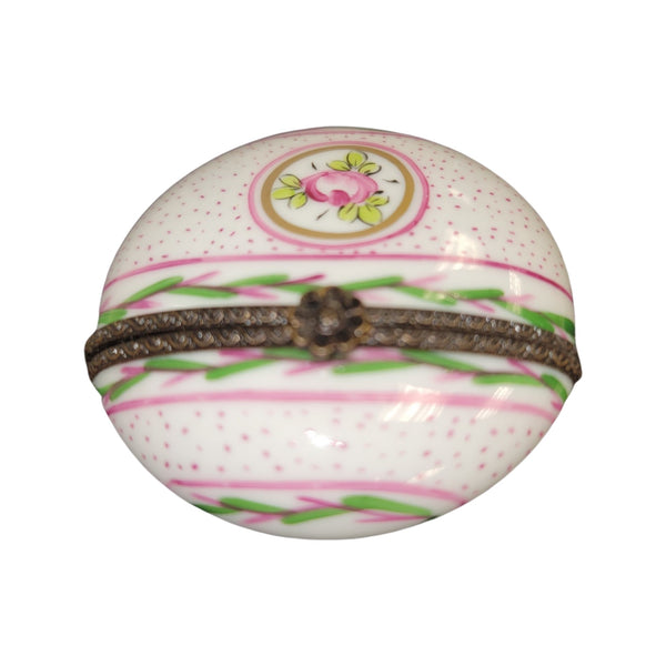 Elegant Pink Round Pill Box Porcelain Limoges LIMOGES BOXES traditional French Trinket Box
