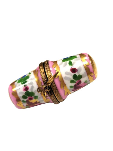 Elegant Pink Thimble Holder Porcelain Limoges Home French Trinket Box