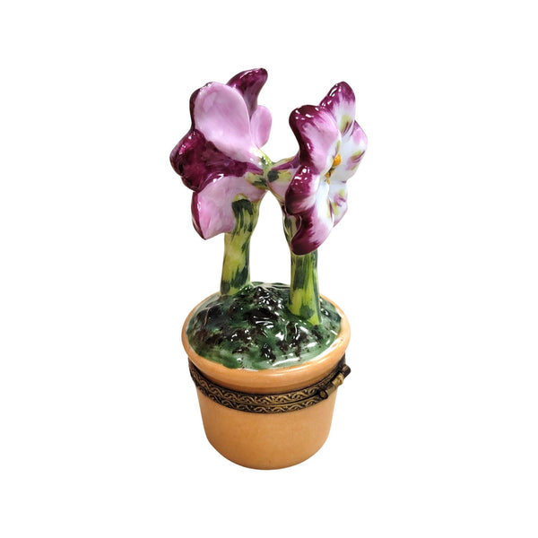 Elegant Purple Flower Limoges Box Porcelain Limoges Garden flowers limoges boxes French Trinket Box