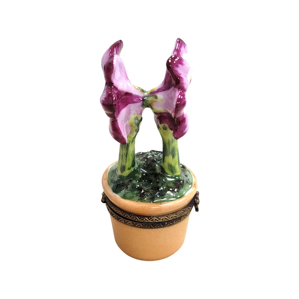 Elegant Purple Flower Limoges Box Porcelain Limoges Garden flowers limoges boxes French Trinket Box