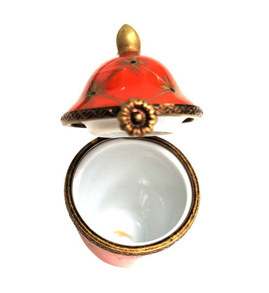 Elegant Red Canister Urn Porcelain Limoges LIMOGES BOXES traditional French Trinket Box