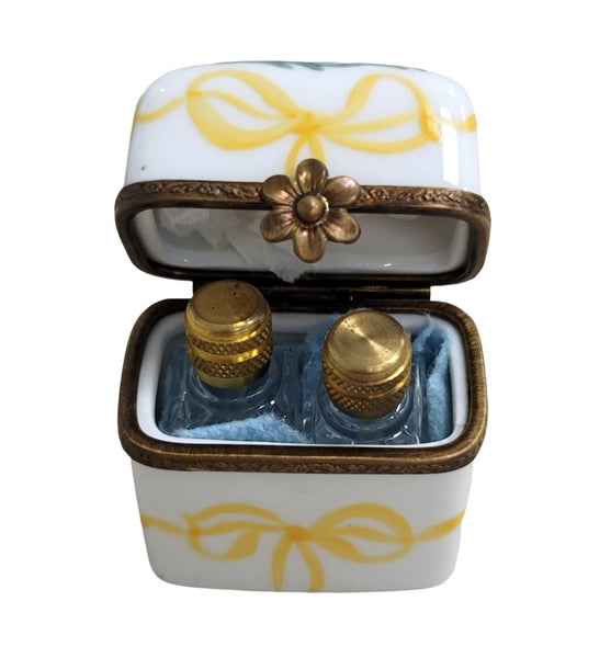 Elegant Rose Perfume Box Porcelain Limoges Perfume French Trinket Box