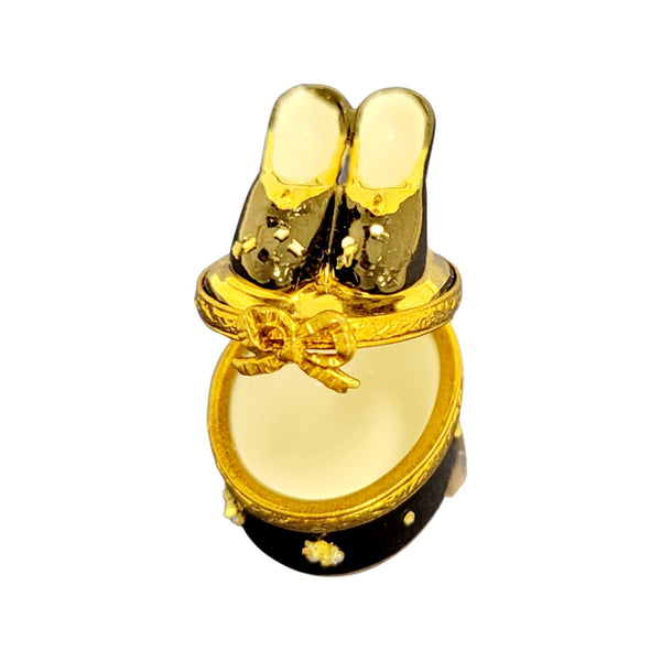 Elegant Shoes on Oval Box Porcelain Limoges shoes French Trinket Box