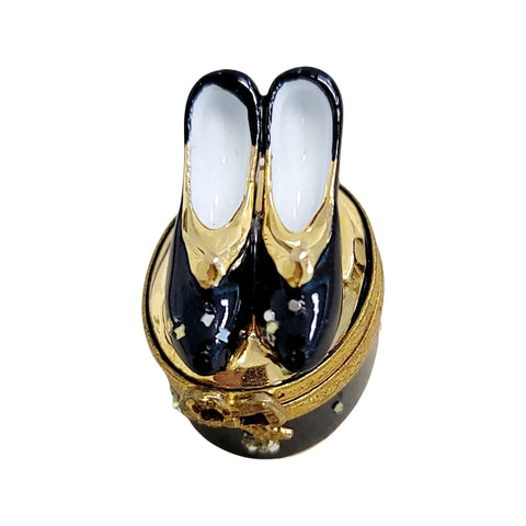 Elegant Shoes on Oval Box Porcelain Limoges shoes French Trinket Box