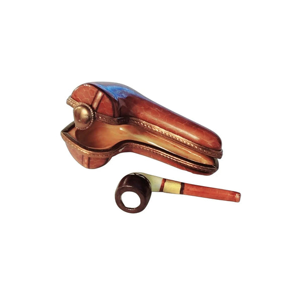 Genuine Smoking Pipe in Case Limoges box painted by hand in France, from Limoges Boutique