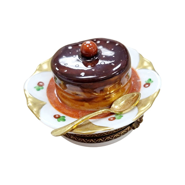 Elegant Souffle Dish Delight Porcelain Limoges Dessert French Trinket Box