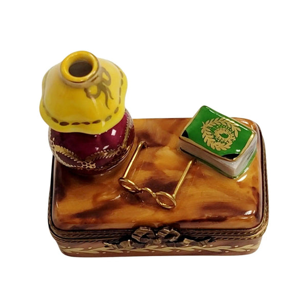 Elegant Trunk Table Lamp Box Porcelain Limoges furniture French Trinket Box