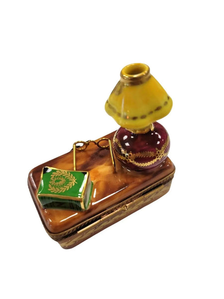 Elegant Trunk Table Lamp Box Porcelain Limoges furniture French Trinket Box