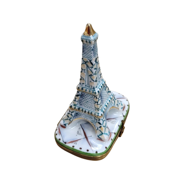 Elegant White Eiffel Tower Box Porcelain Limoges Limoges Imports Limoges Boxes French Trinket Box
