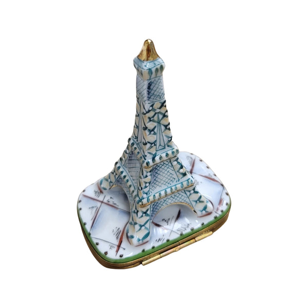 Elegant White Eiffel Tower Box Porcelain Limoges Limoges Imports Limoges Boxes French Trinket Box