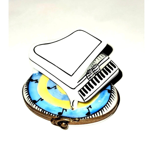 Elegant White Keys Piano Box Porcelain Limoges French Trinket Box