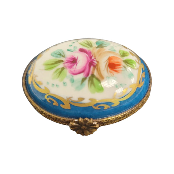 Exquisite Blue Limoges Box Porcelain Limoges LIMOGES BOXES traditional antique French Trinket Box