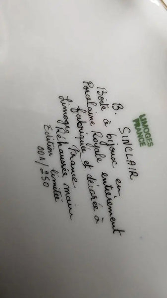 Exquisite Blue Limoges Jewelry Box Porcelain Limoges Jewelry Love Valentine French Trinket Box