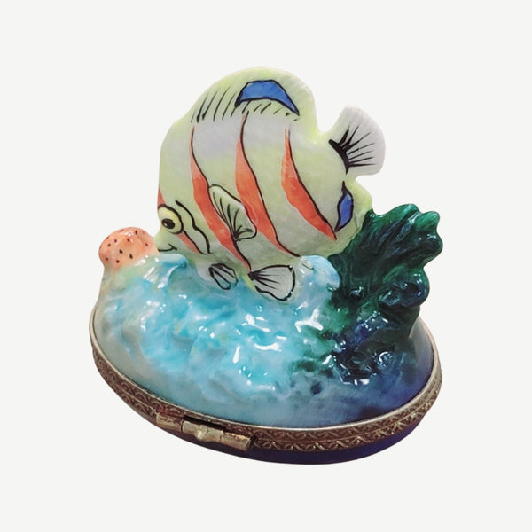 Exquisite Exotic Fish Figurine Porcelain Limoges fish ocean beach LIMOGES BOXES French Trinket Box