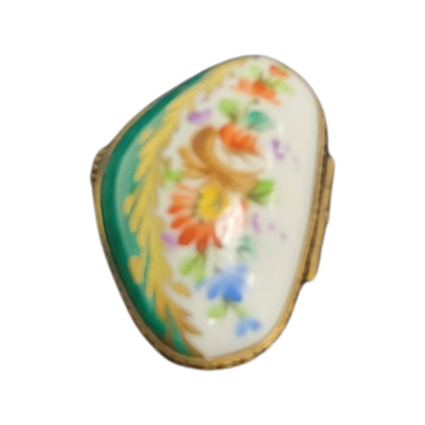 Exquisite Green Floral Limoges Box Porcelain Limoges LIMOGES BOXES traditional French Trinket Box