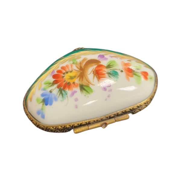 Exquisite Green Floral Limoges Box Porcelain Limoges LIMOGES BOXES traditional French Trinket Box