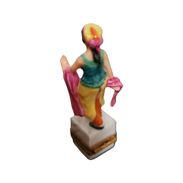 Exquisite Limoges Gypsy Girl Figurine Porcelain Limoges French Trinket Box