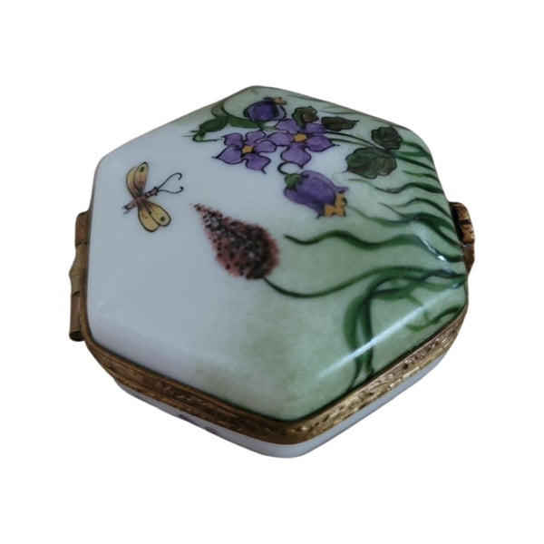 Exquisite Octagon Dragonfly Box Porcelain Limoges LIMOGES BOXES traditional French Trinket Box